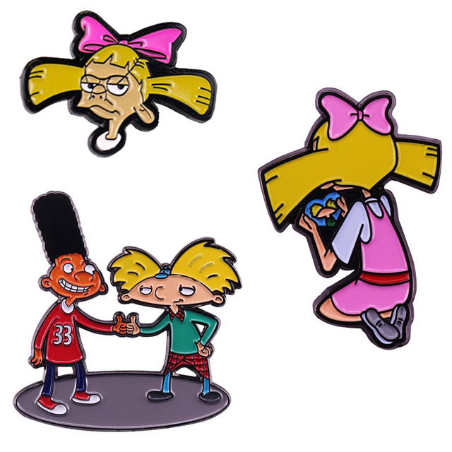 Broszka emaliowana Helga z zabawnym motywem Arnolda - amerykańska animowana seria dziecieca - Wianko - 2