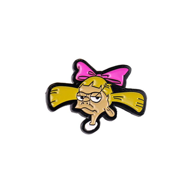 Broszka emaliowana Helga z zabawnym motywem Arnolda - amerykańska animowana seria dziecieca - Wianko - 6