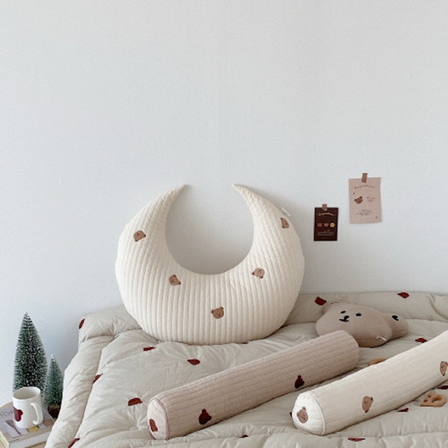 Poduszka dla noworodka pikowana z koreańskiej bawełny w kształcie niedźwiedzia - Wianko - 3