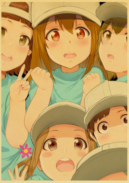 Plakat Retro Anime komórki w pracy - ścienka salonu i sypialni - Wianko - 21