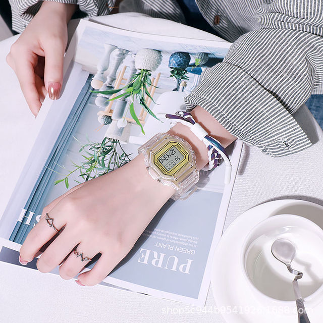 Cyfrowy zegarek na rękę moda Sport LED wodoodporny przezroczysty dla kobiet - Wianko - 20