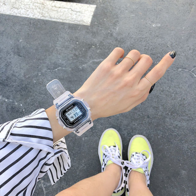 Cyfrowy zegarek na rękę moda Sport LED wodoodporny przezroczysty dla kobiet - Wianko - 7