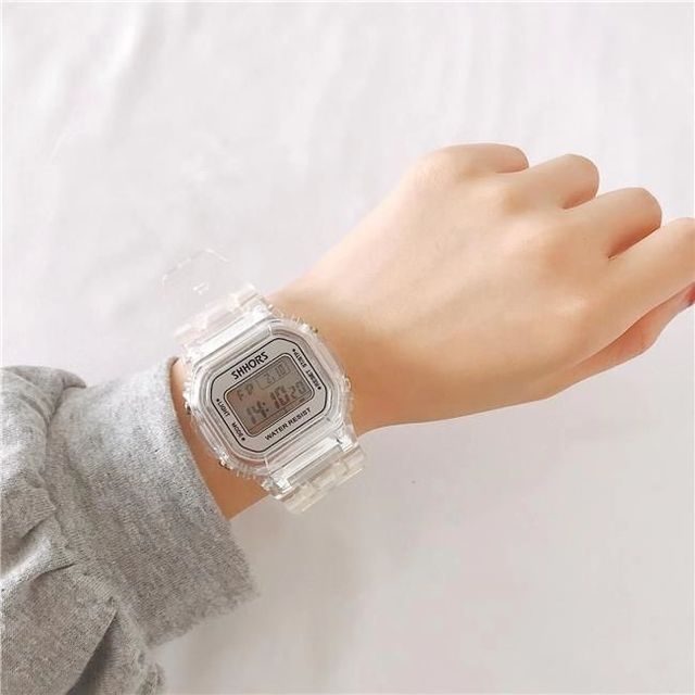 Cyfrowy zegarek na rękę moda Sport LED wodoodporny przezroczysty dla kobiet - Wianko - 15