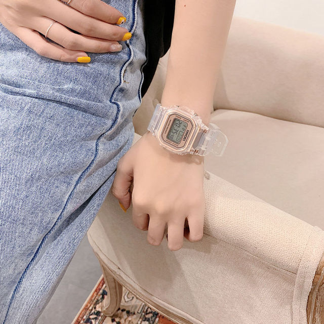Cyfrowy zegarek na rękę moda Sport LED wodoodporny przezroczysty dla kobiet - Wianko - 26