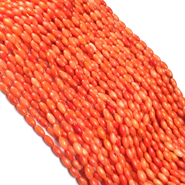 Koralik ekskluzywny DIY - Biżuteria owalny koral pomarańczowy czerwony, rozmiar 4x8mm - Wianko - 5