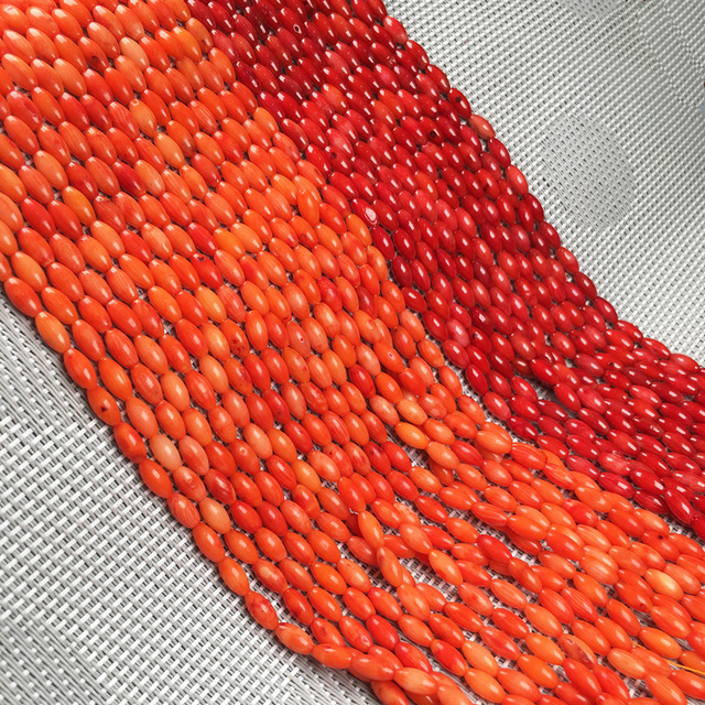 Koralik ekskluzywny DIY - Biżuteria owalny koral pomarańczowy czerwony, rozmiar 4x8mm - Wianko - 8