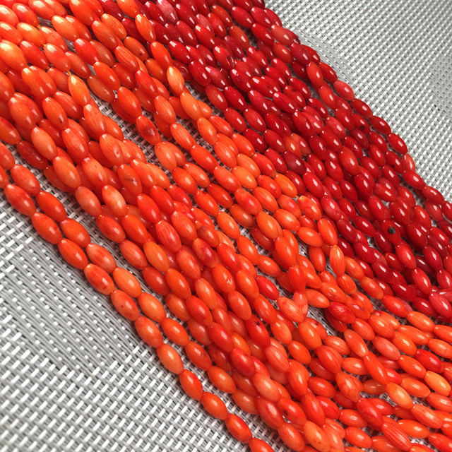 Koralik ekskluzywny DIY - Biżuteria owalny koral pomarańczowy czerwony, rozmiar 4x8mm - Wianko - 7
