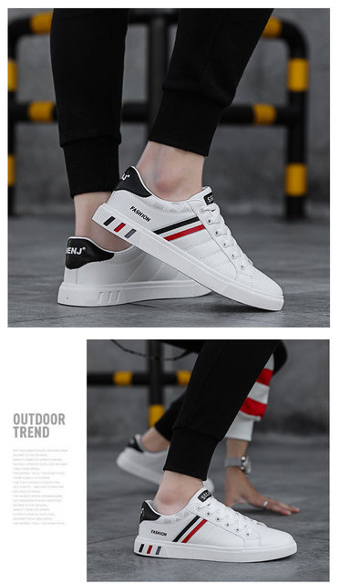 2021 nowe męskie buty deskorolkowe - Trend Casual s, oddychające, mały rozmiar, biały kolor, wykonane ze skóry - Wianko - 9