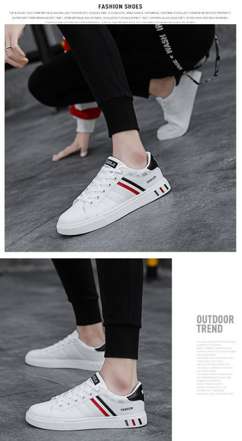 2021 nowe męskie buty deskorolkowe - Trend Casual s, oddychające, mały rozmiar, biały kolor, wykonane ze skóry - Wianko - 10