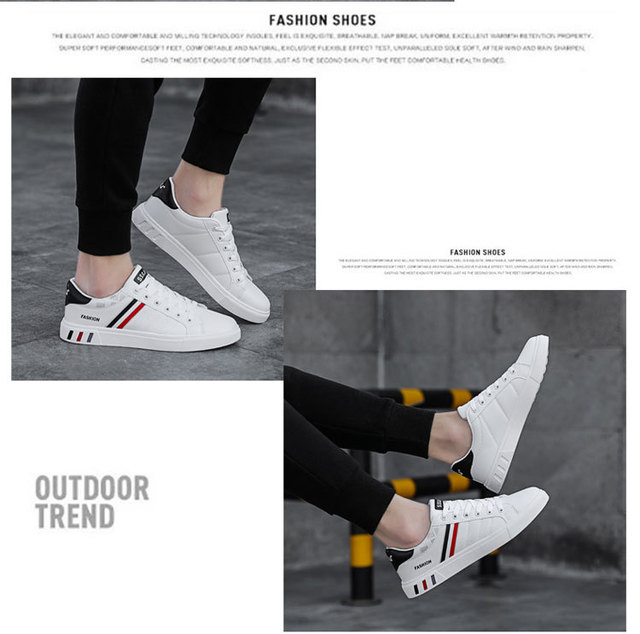 2021 nowe męskie buty deskorolkowe - Trend Casual s, oddychające, mały rozmiar, biały kolor, wykonane ze skóry - Wianko - 11