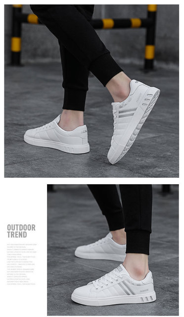 2021 nowe męskie buty deskorolkowe - Trend Casual s, oddychające, mały rozmiar, biały kolor, wykonane ze skóry - Wianko - 13