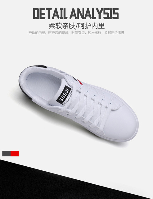 2021 nowe męskie buty deskorolkowe - Trend Casual s, oddychające, mały rozmiar, biały kolor, wykonane ze skóry - Wianko - 7