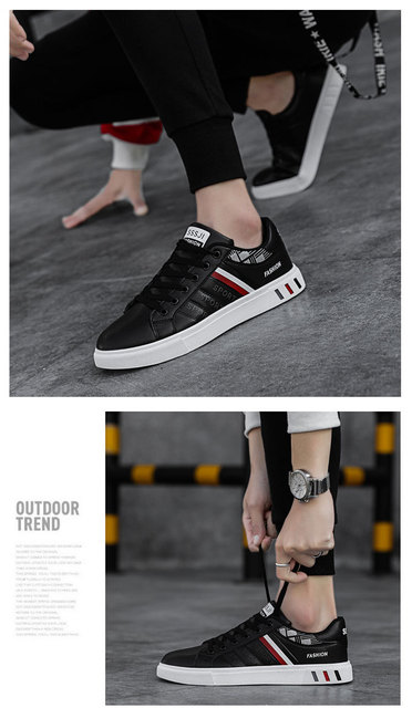 2021 nowe męskie buty deskorolkowe - Trend Casual s, oddychające, mały rozmiar, biały kolor, wykonane ze skóry - Wianko - 17