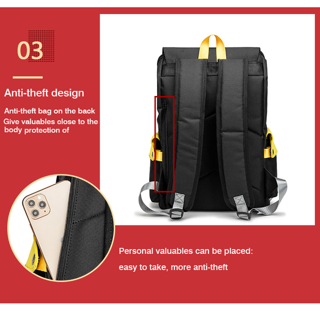 Plecak Trendy Street Cool z portem USB, antywłamaniowy, na książki, dla mężczyzn i kobiet, do szkoły i studiów - Wianko - 4