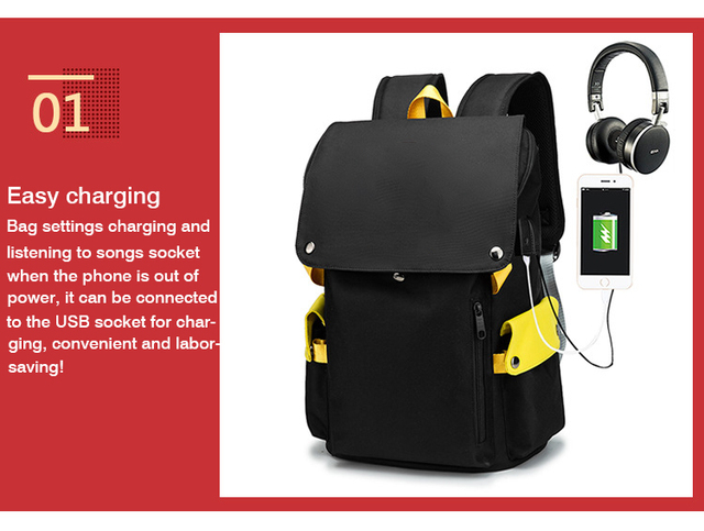 Plecak Trendy Street Cool z portem USB, antywłamaniowy, na książki, dla mężczyzn i kobiet, do szkoły i studiów - Wianko - 2