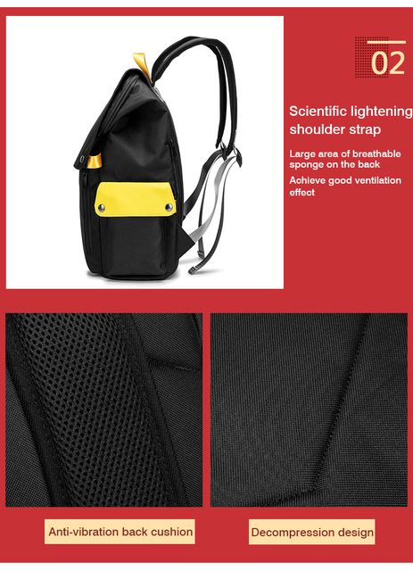 Plecak Trendy Street Cool z portem USB, antywłamaniowy, na książki, dla mężczyzn i kobiet, do szkoły i studiów - Wianko - 3