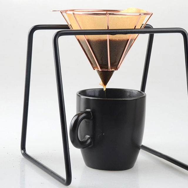 Nowy stożkowy metalowy filtr do zaparzania kawy z powolnym przelewem ze stali nierdzewnej w kształcie kosza - 2021 - Wianko - 7