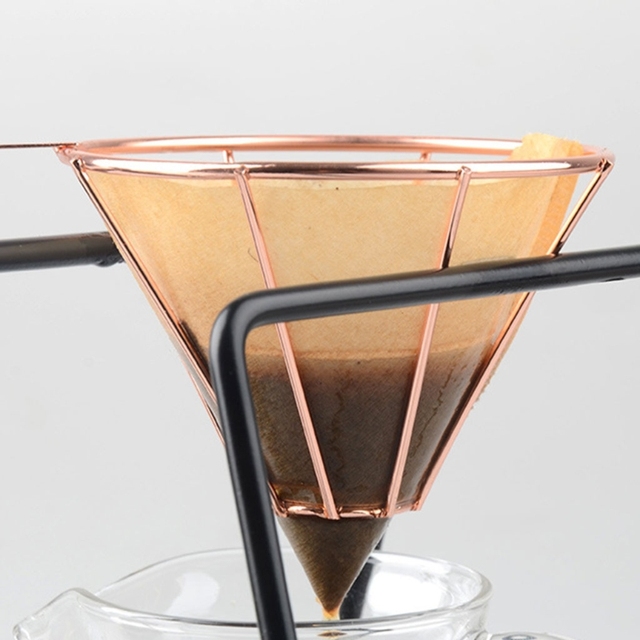 Nowy stożkowy metalowy filtr do zaparzania kawy z powolnym przelewem ze stali nierdzewnej w kształcie kosza - 2021 - Wianko - 5