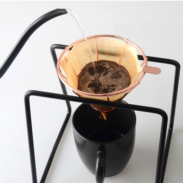 Nowy stożkowy metalowy filtr do zaparzania kawy z powolnym przelewem ze stali nierdzewnej w kształcie kosza - 2021 - Wianko - 8