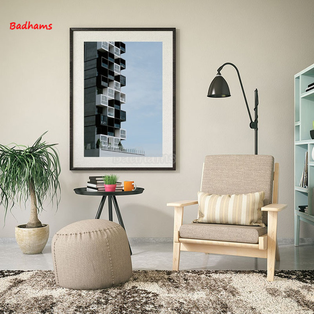 Drukowany plakat na płótnie - wieżowiec architektura abstrakcyjny wzór malarstwo Studio obraz dekoracyjny - Wianko - 7