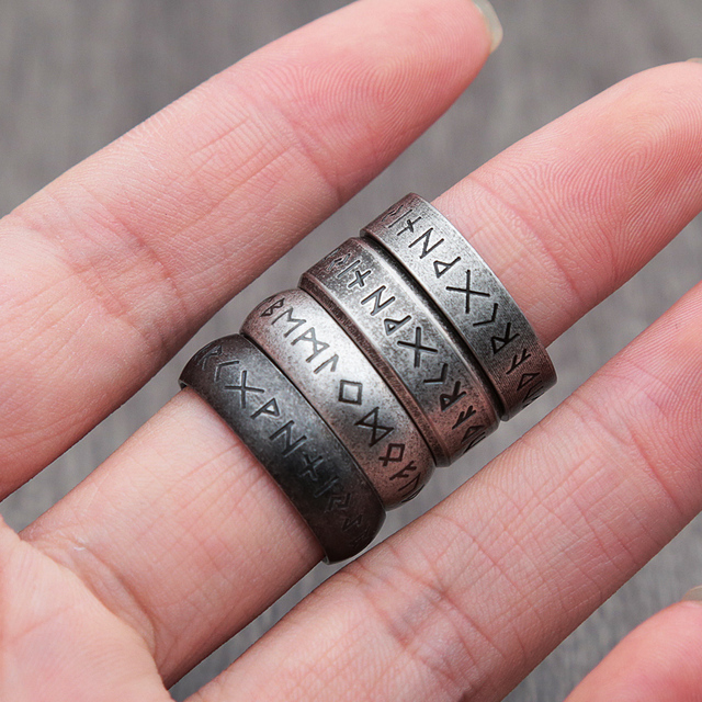 Pierścień Rune Viking Nordic Odin ze stali nierdzewnej - moda dla mężczyzn i kobiet - Wianko - 19