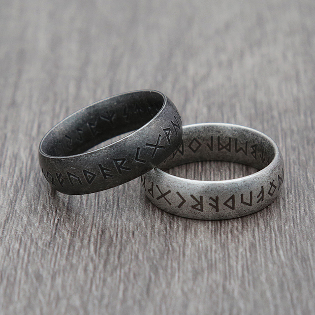 Pierścień Rune Viking Nordic Odin ze stali nierdzewnej - moda dla mężczyzn i kobiet - Wianko - 16