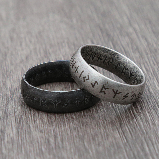 Pierścień Rune Viking Nordic Odin ze stali nierdzewnej - moda dla mężczyzn i kobiet - Wianko - 18