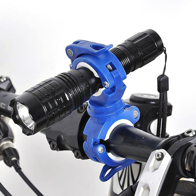 Obrotowy uchwyt na latarkę rowerową - stojak zaciskowy do montażu na rowerze z możliwością obracania o 360 stopni, kompatybilny z latarkami LED - Wianko - 4