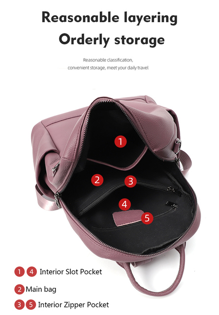 Plecak podróżny damski z prawdziwej skóry naturalnej dla kobiet o większych rozmiarach, wysokiej jakości, codzienny plecak tornister Book, dla dziewczyn - Wianko - 15