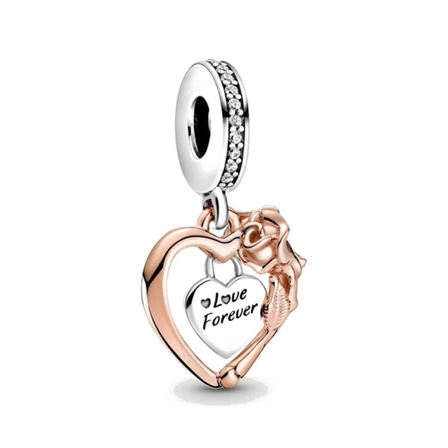 Koraliki Serca Charm z czystego srebra 925 dla bransoletek Pandora DIY, dla zakochanych, biżuteria dla kobiet - Wianko - 7