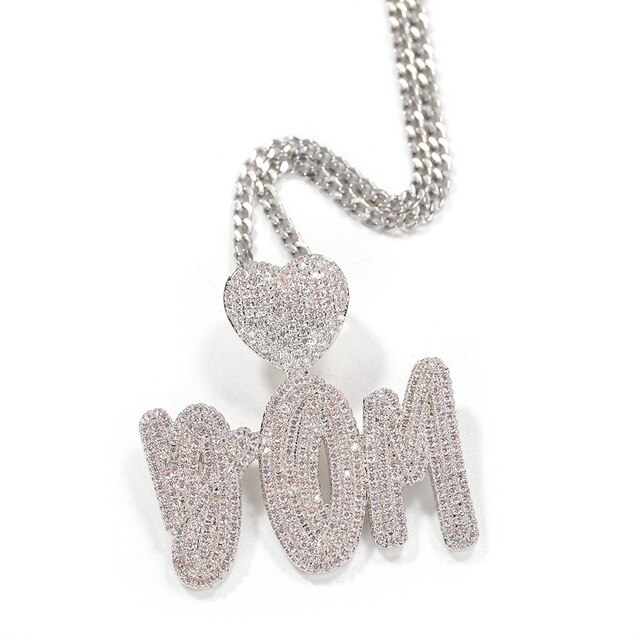 Naszyjnik personalizowany dwuwarstwowy Hip-Hop Fine Jewelry INS z wisiorkiem w kształcie serca i nazwą własną Cursive - Wianko - 4