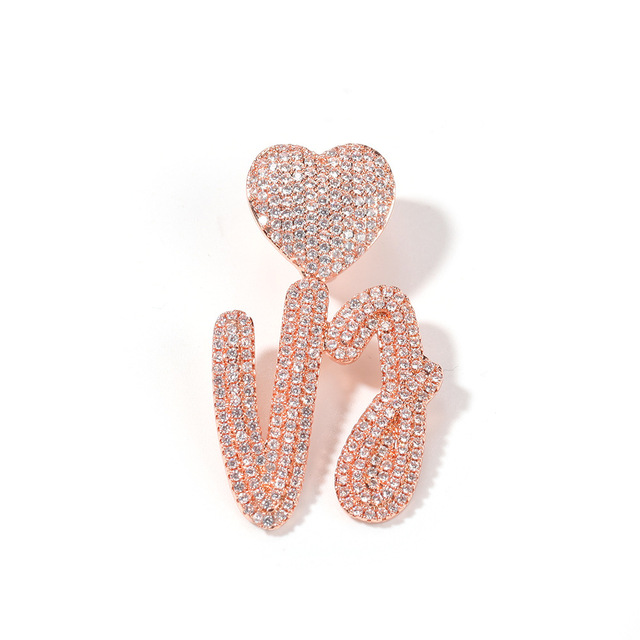 Naszyjnik personalizowany dwuwarstwowy Hip-Hop Fine Jewelry INS z wisiorkiem w kształcie serca i nazwą własną Cursive - Wianko - 5