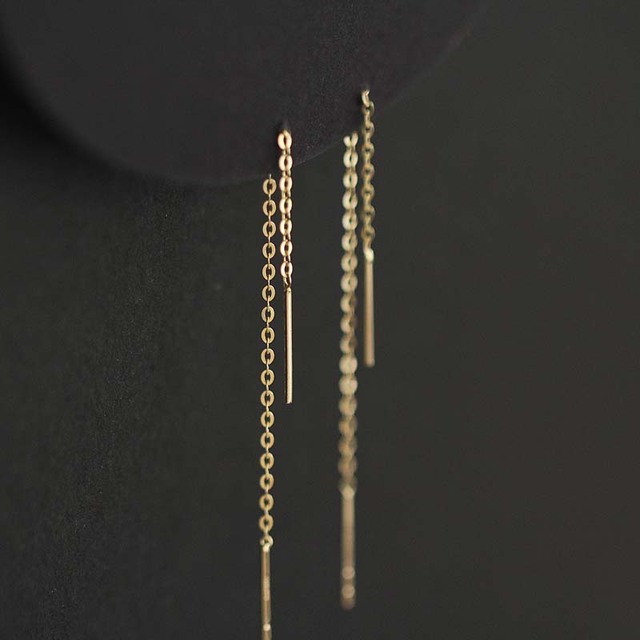 Kolczyki wiszące CMajor 14ct złota - eleganckie, klasyczne, minimalistyczne, proste i stylowe kolczyki dla dzieci, dziewcząt i kobiet - Wianko - 3