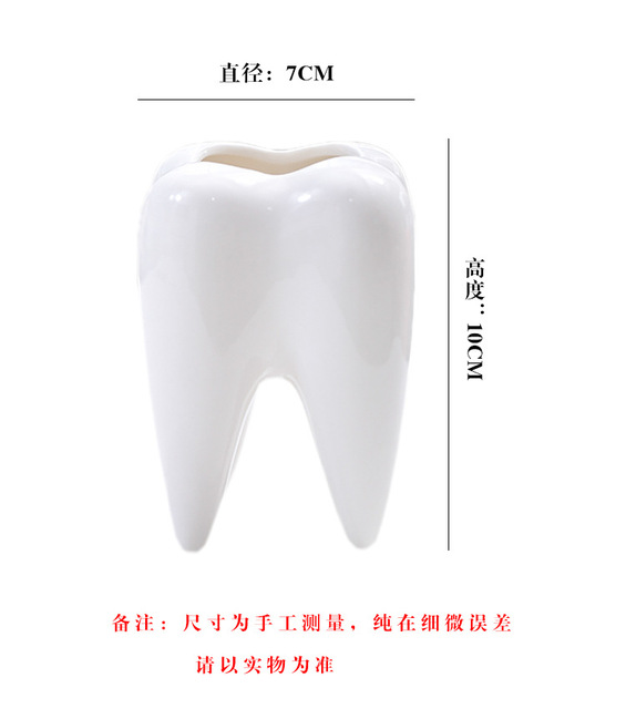 Trwała, odporna na korozję ceramiczna doniczka na kwiaty o ślicznym kształcie zęba - 7CM - Wianko - 3