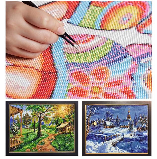 Kwadratowe diamentowe malowanie krajobrazu z Daisies - haft 5D, mozaika, dekoracja wnętrz - Wianko - 10