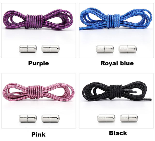 Kolorowe okrągłe elastyczne sznurowadła dla sneakersów - Buty bez sznurówek, dla dzieci i dorosłych, szybkie koronkowe opaski gumowe - Wianko - 14