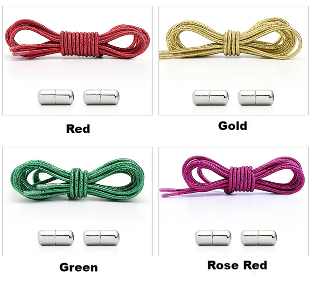 Kolorowe okrągłe elastyczne sznurowadła dla sneakersów - Buty bez sznurówek, dla dzieci i dorosłych, szybkie koronkowe opaski gumowe - Wianko - 15