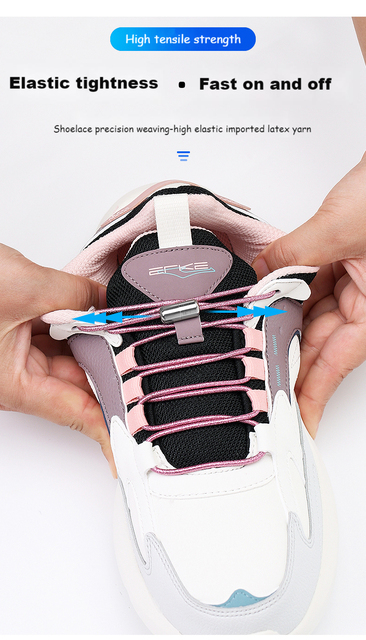 Kolorowe okrągłe elastyczne sznurowadła dla sneakersów - Buty bez sznurówek, dla dzieci i dorosłych, szybkie koronkowe opaski gumowe - Wianko - 6