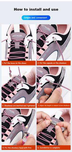 Kolorowe okrągłe elastyczne sznurowadła dla sneakersów - Buty bez sznurówek, dla dzieci i dorosłych, szybkie koronkowe opaski gumowe - Wianko - 11