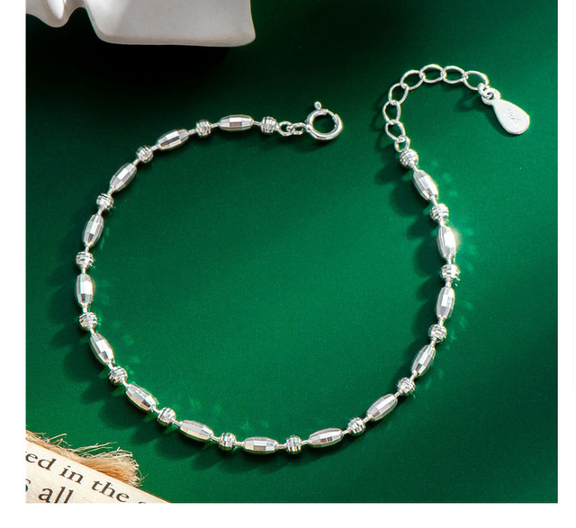 Bransoletka S925 Sterling Silver z flash cięciami oliwy z oliwek perła, koreańska serie luksusowej biżuterii - Wianko - 2