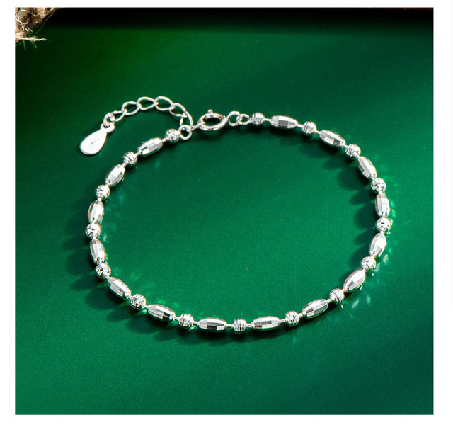Bransoletka S925 Sterling Silver z flash cięciami oliwy z oliwek perła, koreańska serie luksusowej biżuterii - Wianko - 4