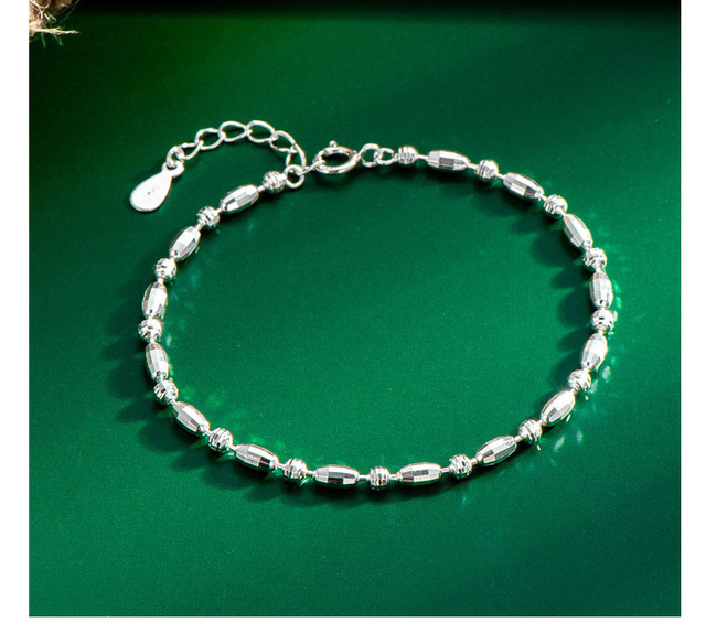 Bransoletka S925 Sterling Silver z flash cięciami oliwy z oliwek perła, koreańska serie luksusowej biżuterii - Wianko - 1