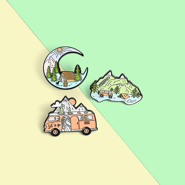 Kreatywna broszka w chińskim stylu z kreskówkowym motywem pojazdu - idealna dla turystów w górskich szczytach - Wianko - 8