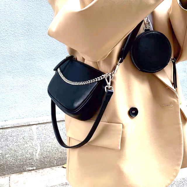 Luksusowa torebka na ramię typu Messenger 3 w 1 - projektanta, telefonu i kopertówki ze skóry PU - Wianko - 1