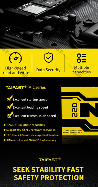 TAIFAST SSD M2 100% oryginalny, 256GB/512GB/1TB NVMe, M.2 2280 - wbudowany dysk SSD 128GB - Wianko - 3