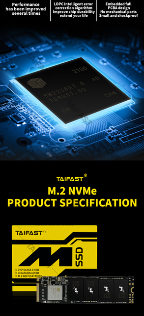 TAIFAST SSD M2 100% oryginalny, 256GB/512GB/1TB NVMe, M.2 2280 - wbudowany dysk SSD 128GB - Wianko - 6