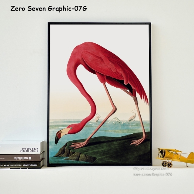 Nordyckie zwierzę ptak Flamingo – obraz drukowany na płótnie A4/A3 do salonu, sypialni. Dekoracja ścienna domu - Wianko - 11