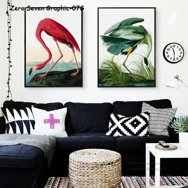 Nordyckie zwierzę ptak Flamingo – obraz drukowany na płótnie A4/A3 do salonu, sypialni. Dekoracja ścienna domu - Wianko - 9
