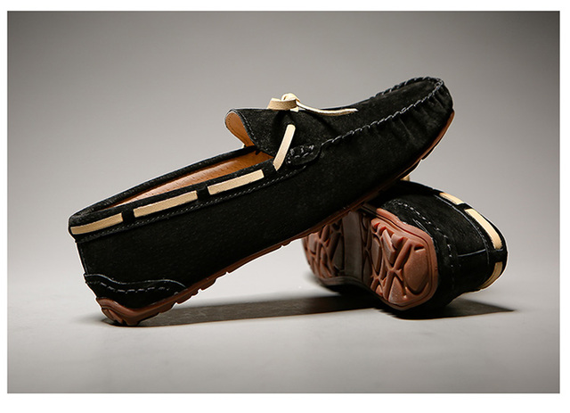 Męskie mokasyny Penny - płaskie, wsuwane, zamszowe, wygodne, klasyczne buty na co dzień - Wianko - 20