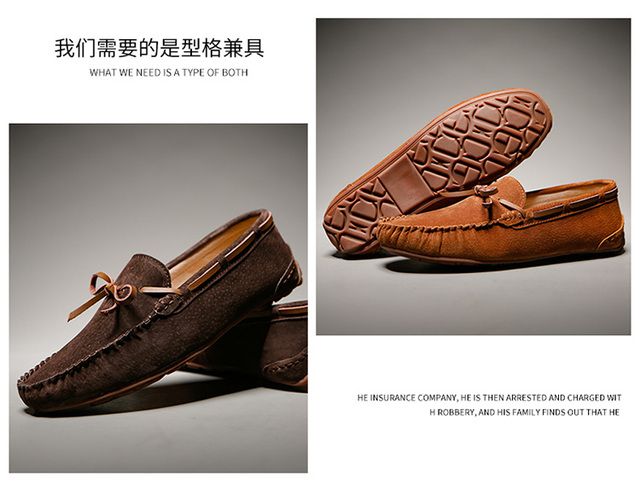 Męskie mokasyny Penny - płaskie, wsuwane, zamszowe, wygodne, klasyczne buty na co dzień - Wianko - 17
